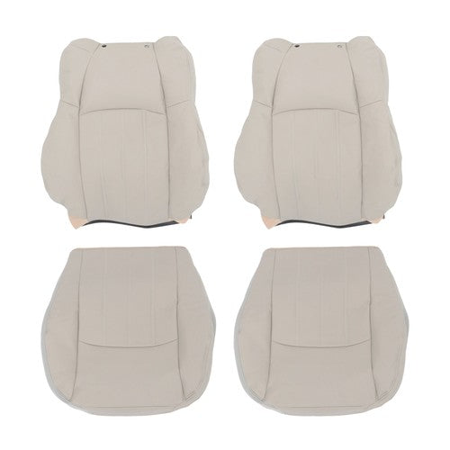 DURAFORCE For Chrysler 300C 2005-2010 4PCS Both Side Bottom&Top Seat Cover Lt Gray Leather