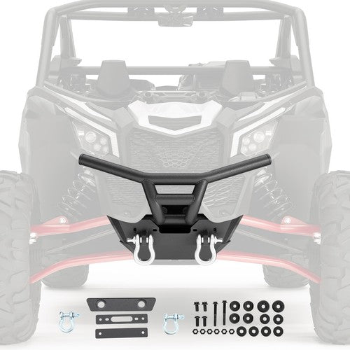 DURAFORCE Winch Ready Front Bumper with D-Rings Brush Guard for Can-Am Maverick X3 17-23