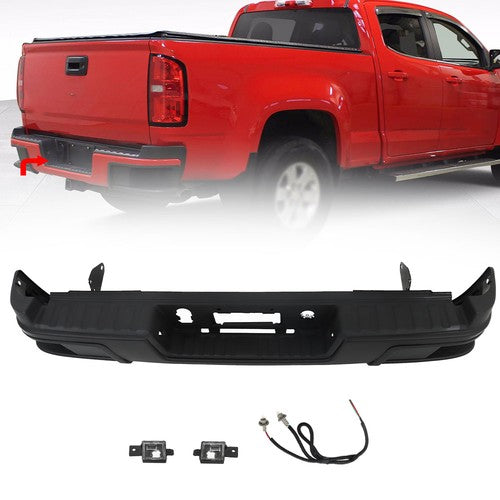 DURAFORCE Rear Step Bumper Black For 2015-2022 Chevy Colorado Canyon W/o Sensor Holes