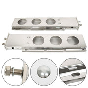 DURAFORCE Stainless Steel 30" Mud Flap Hanger w/ Light Cutouts Spring Loaded 2 1/2 Pattern