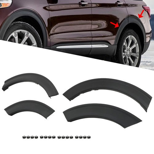 DURAFORCE NEW 4Pcs Wheelhouse Molding Fender Flares Left For Ford Explorer 2020 2021 2022