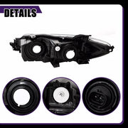 DURAFORCE Black Headlight Set Halogen Headlamp for 2015-2017 Toyota Camry LE SE Pair