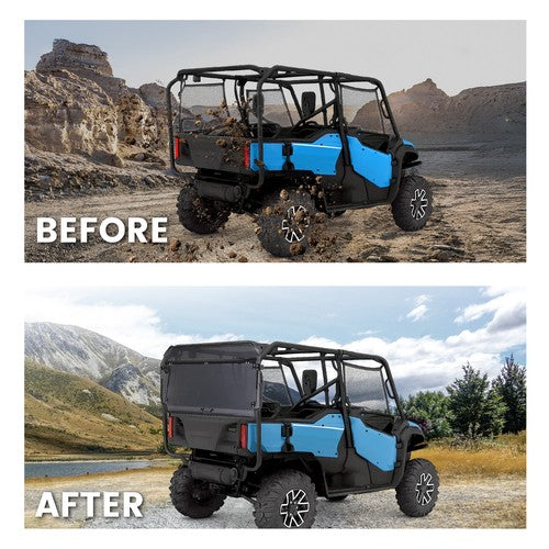 Rear Smoke Windshield for Honda Pioneer 1000-5 2016 2017 18 UTV Install Kit