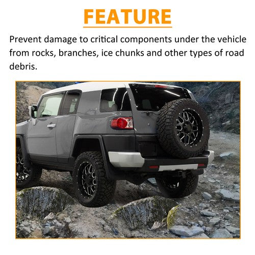 Rear Engine Skid Plate Aluminum Powder Coated for Toyota Fj Cruiser 2007-2013