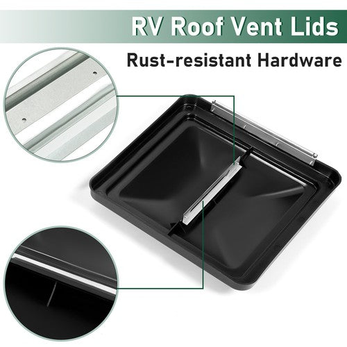 14x14 RV Replacement Roof Vent Cover for Camper Trailer Black