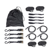 DURAFORCE 4 Pack Steel Ratchet Strap Black Fracture Strength 2200lbs 1in*15ft S Hooks