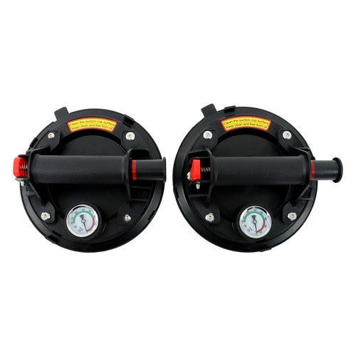 DURAFORCE 2 Pack 8" Glass Suction Cups with Pressure Gauge 440 lb Load Capacity