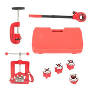 DURAFORCE Handheld Pipe Cutter Thread Tool Pipe Threader Ratchet Type With 5 Dies Set