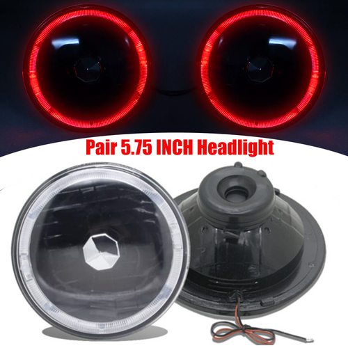 DURAFORCE Pair 7" LED Headlights Headlamps Red DRL for Pontiac Firebird 1970 1971 72-1976