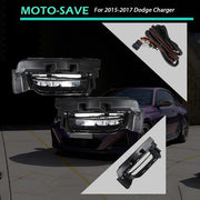 DURAFORCE LED Fog Lamps Assembly w/ Switch+Wiring+Cover For Dodge Charger 15-17 LH+RH