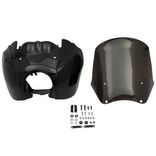 DURAFORCE Front Headlight Fairing 15'' Windshield For Harley Dyna Wide Super Glide T-Sport
