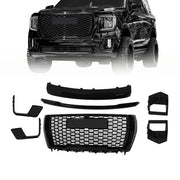 DURAFORCE Gloss Black Front Bumper Grille Plastic 7pcs Suit For 2021-23 GMC Yukon&Yukon XL