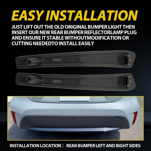 DURAFORCE 2pcs Rear Bumper Reflector Reflex Red for 2020 2021 2022 for Toyota Corolla