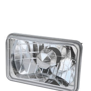 DURAFORCE ZZ2V00107 4x6 Inch Clear Glass Diamond Cut Chrome Crystal Semi Sealed Headlight