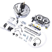 DURAFORCE For Chevy Bel Air Impala 8" Chrome Power Brake Booster Conversion Kit Disc/Drum
