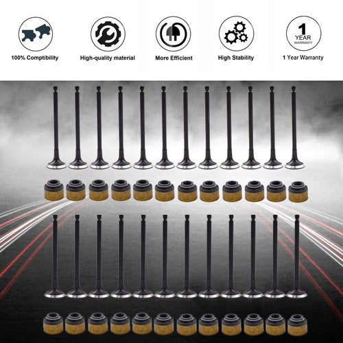 DURAFORCE Intake Exhaust Valves For Kia Optima 2.5L 2.7L 2221137201 2221237200 Set of 24