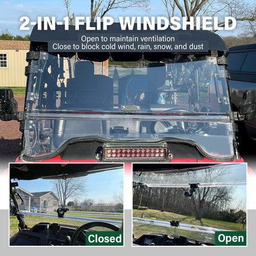 DURAFORCE UTV Front Flip Windshield For Honda Pioneer 700 / 700-4 2014-2026 2021 2020 2019