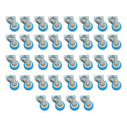 DURAFORCE 36 Pack Caster Swivel Plate On Blue Polyurethane Wheels 2" Size Wheels No Brake