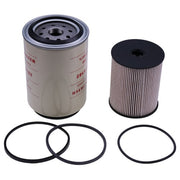 DURAFORCE Fuel Filter Kit Fit for FS19955 FS19954 WIX 33967 Fram K10873 Baldwin BF9858 KIT