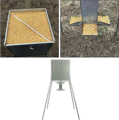 Steel 450lb Gravity Feeder Zinc Plated For Deer Turkey Big Wild Game Hunting