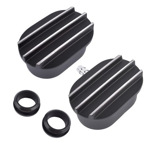 DURAFORCE Push-in Breather & PCV Combo Kit 1-1/4" Valve Cover Hole Black Aluminum Finned