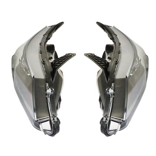 DURAFORCE For Honda Accord 2013-2015 LH+RH Headlights Headlamps Clear Lens Halogen Black