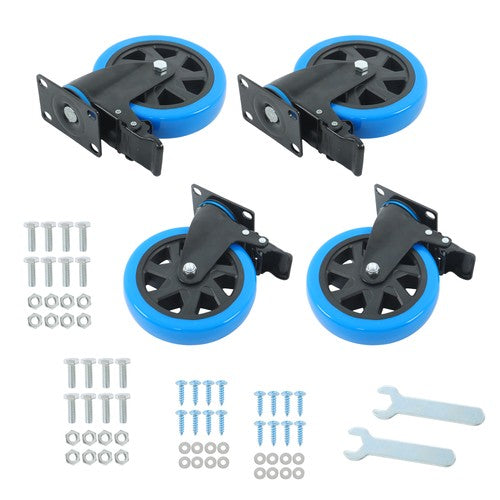 DURAFORCE 6 Inch Swivel Caster Wheels, Casters Set of 4 Heavy Duty with Brakes