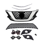 DURAFORCE Front Bumper Grille Set W/Trim Molding & Foglights For Nissan Murano 2015-2018