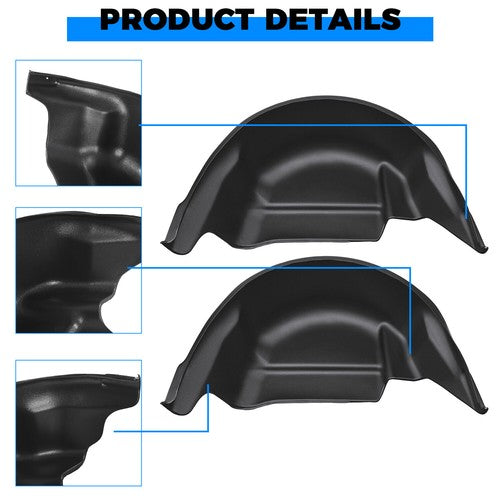 Fit for 2015 2020 Ford F150 Rear Wheel Well Inner Mud Flap Splash Guards Liners