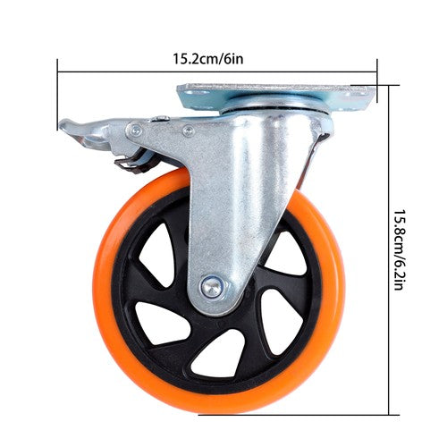 DURAFORCE 5 inch Swivel Caster Wheels with Dual Locking, Heavy Duty Castors Set of 4
