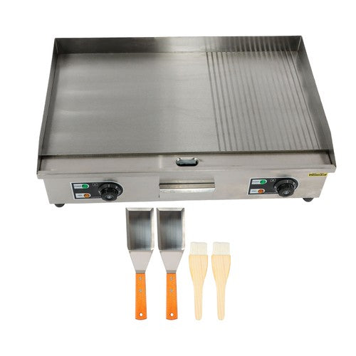 DURAFORCE 30 Inch Commercial Electric Griddle 3000W Countertop Teppanyaki Grill 122℉-572℉