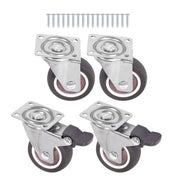 DURAFORCE 4 Piece 2 Inch Caster Wheels 360° Swivel Wheels (2 with Brake & 2 without brake)
