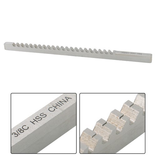 DURAFORCE 3/8" C 3/8" x 11-3/4" HSS Standard Keyway Broach With Shim LOC: 25/46"-2-1/2" US