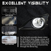 DURAFORCE For 2009-2010 Toyota Corolla Pair Clear Bumper Driving Fog Lights Lamps w/Switch