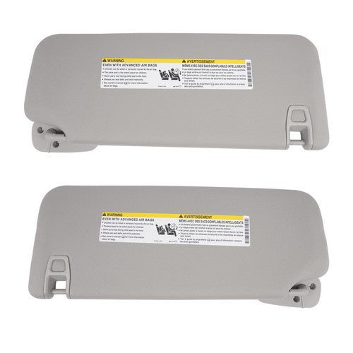 DURAFORCE Pair Gray Sun Visors Right Left for Chevrolet Silverado GMC Sierra 2500HD 07-13