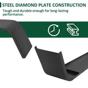 DURAFORCE 13"-15" Tires Steel Diamond Tread Plate Tandem Axle Trailer Fenders 10"x72"x13"