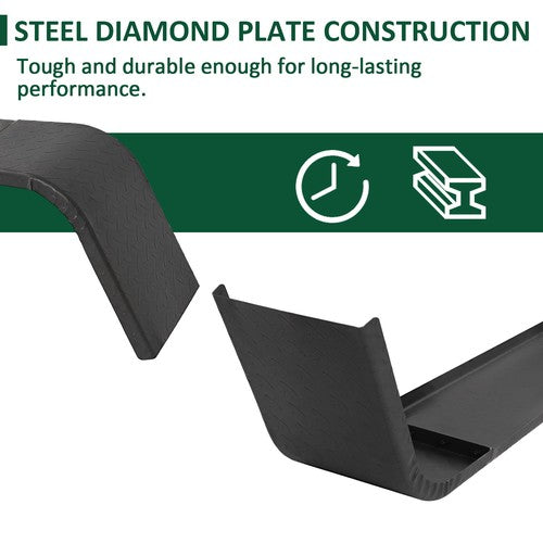 DURAFORCE 13"-15" Tires Steel Diamond Tread Plate Tandem Axle Trailer Fenders 10"x72"x13"