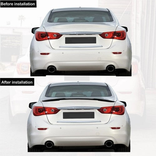 DURAFORCE M4 Style Rear Trunk Spoiler Wing for 2014-2024 Infiniti Q50 Carbon Fiber Style