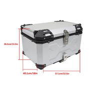 DURAFORCE 65L Top Case Tail Box Waterproof Luggage Scooter Trunk Storage Silver Motorcycle