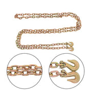 DURAFORCE 2pcs Transport Bundle Chain Steel Gold 7100lbs G80 3/8in×20ft Heavy Duty W/Hooks