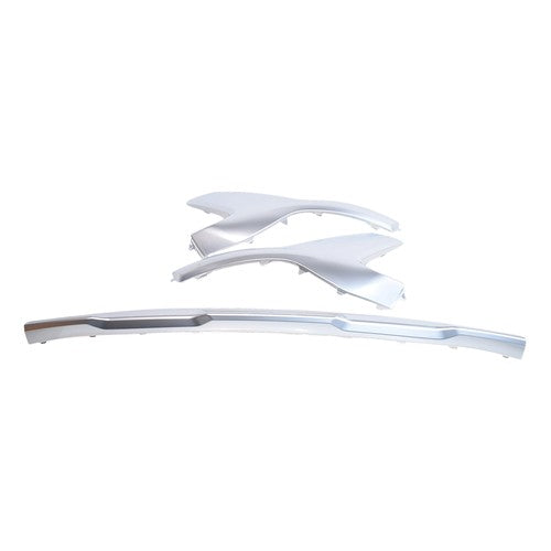 DURAFORCE Front Bumper Skid Plate Molding Deflector Silver For Hyundai Santa Fe 2021-2023