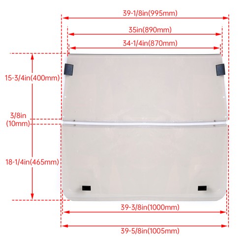 DURAFORCE For Club Car DS 2000.5 -UP Golf Cart Folding Tinted Windshield Windscreen