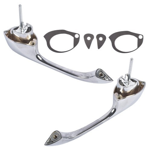 DURAFORCE 2x Chrome Exterior Door Handles Fits for Chevy Camaro Pontiac Firebird 1967-1969