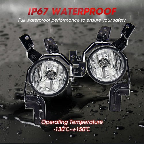 DURAFORCE Fog Light Assembly for 2007 2008 2009 for Honda CRV Switch Wiring Kit Clear