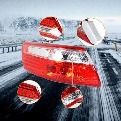 DURAFORCE Pair Tail Lights Fit For Toyota Camry 2007-2009 Outer Lamps L+R Halogen Red Rear