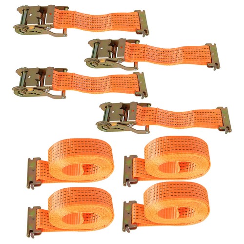 DURAFORCE 2"x 20' E-Track Ratchet Tie Strap Truck 4400 lb Enclosed Cargo Van Straps 4 Set