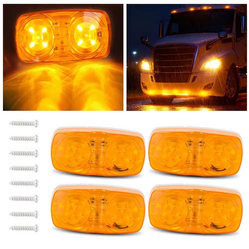 DURAFORCE 4X 10 Diodes Trailer Marker LED Double Bullseye Clearance Lamp For RV Camper