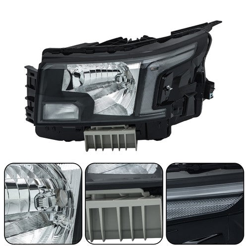 DURAFORCE Headlamp Left Side Headlight No Bulbs For Nissan Frontier 2022 23 Black Halogen
