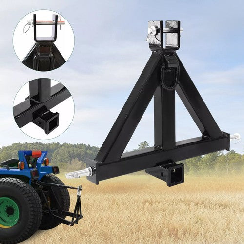 DURAFORCE Heavy Duty 3 Point 2" Receiver Trailer Hitch Category 1 Tractor Tow Drawbar Pull
