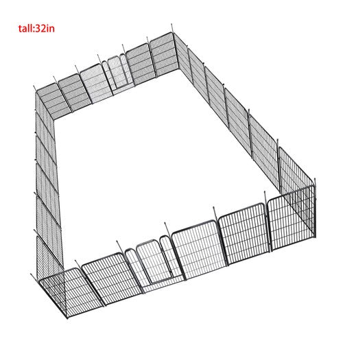 DURAFORCE 24 Panels 32x26 inch Dog Playpen Crate Fence Pet PlayPen Exercise Cage